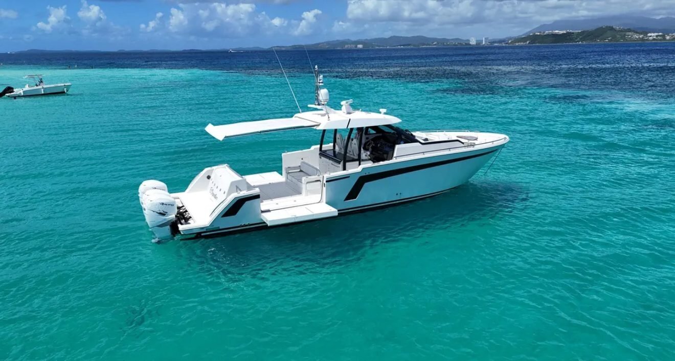 Family aboard a private charter, Puerto Rico