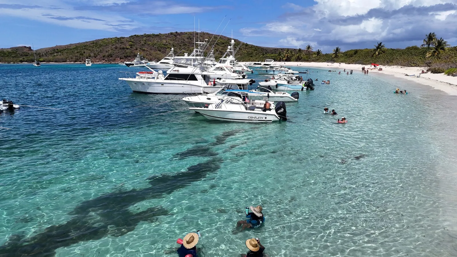 Boats on turquoise water at Culebra