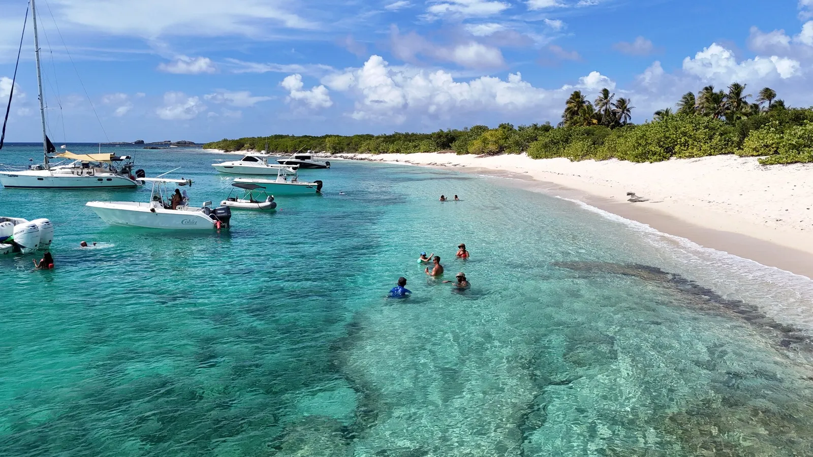 Aerial drone view of Icacos Island, Puerto Rico