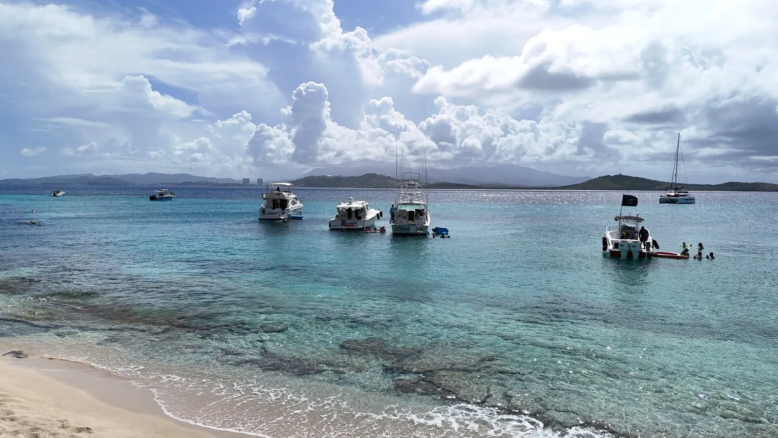 Shallow Caribbean water over sand at Icacos