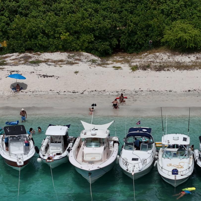 Cayo Icacos aerial — uninhabited cay with sandbar and reef