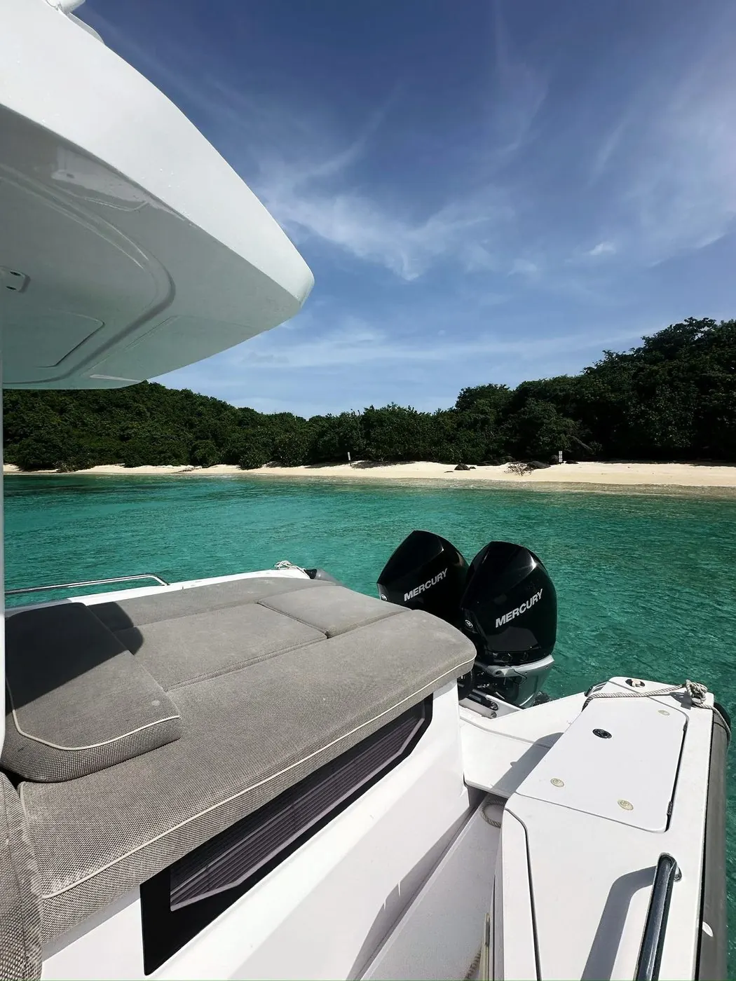 Twin outboards on the Axopar's stern