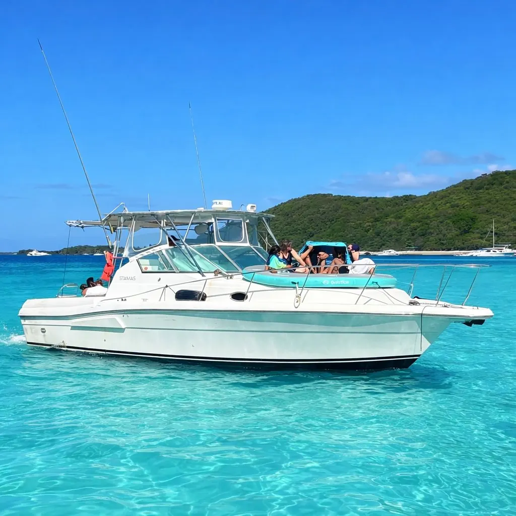 Stamas 42ft center console with licensed crew in Puerto Rico