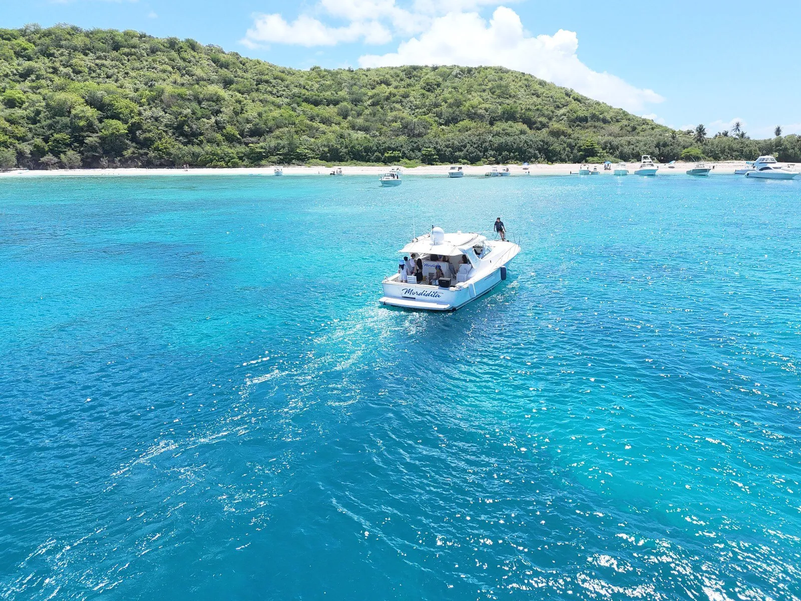 Palomino Island aerial view from drone