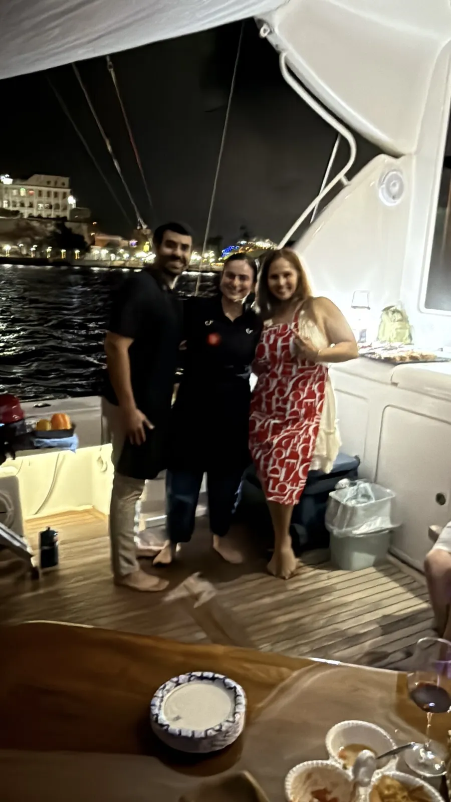 Private yacht charter on San Juan Bay with the Old San Juan skyline