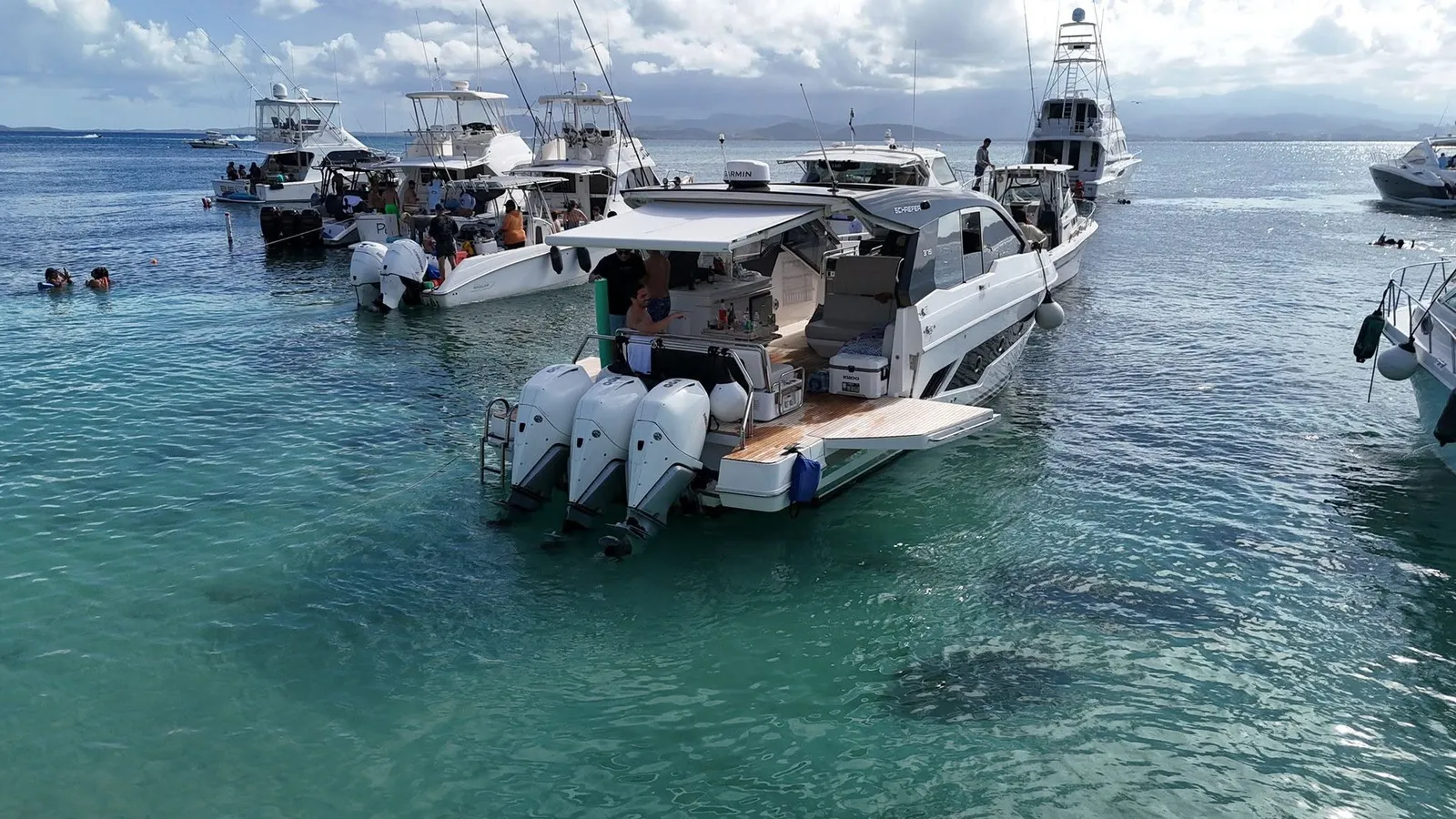 Stern of the Schaefer at the Icacos sandbar