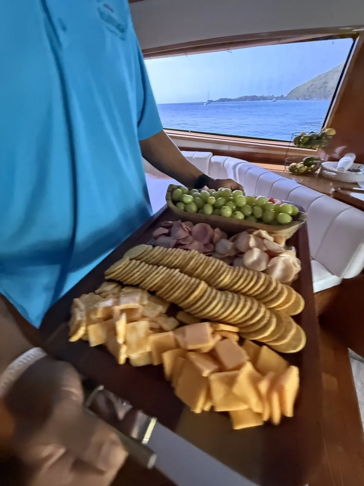 Snacks and drinks aboard a Boating Puerto Rico charter