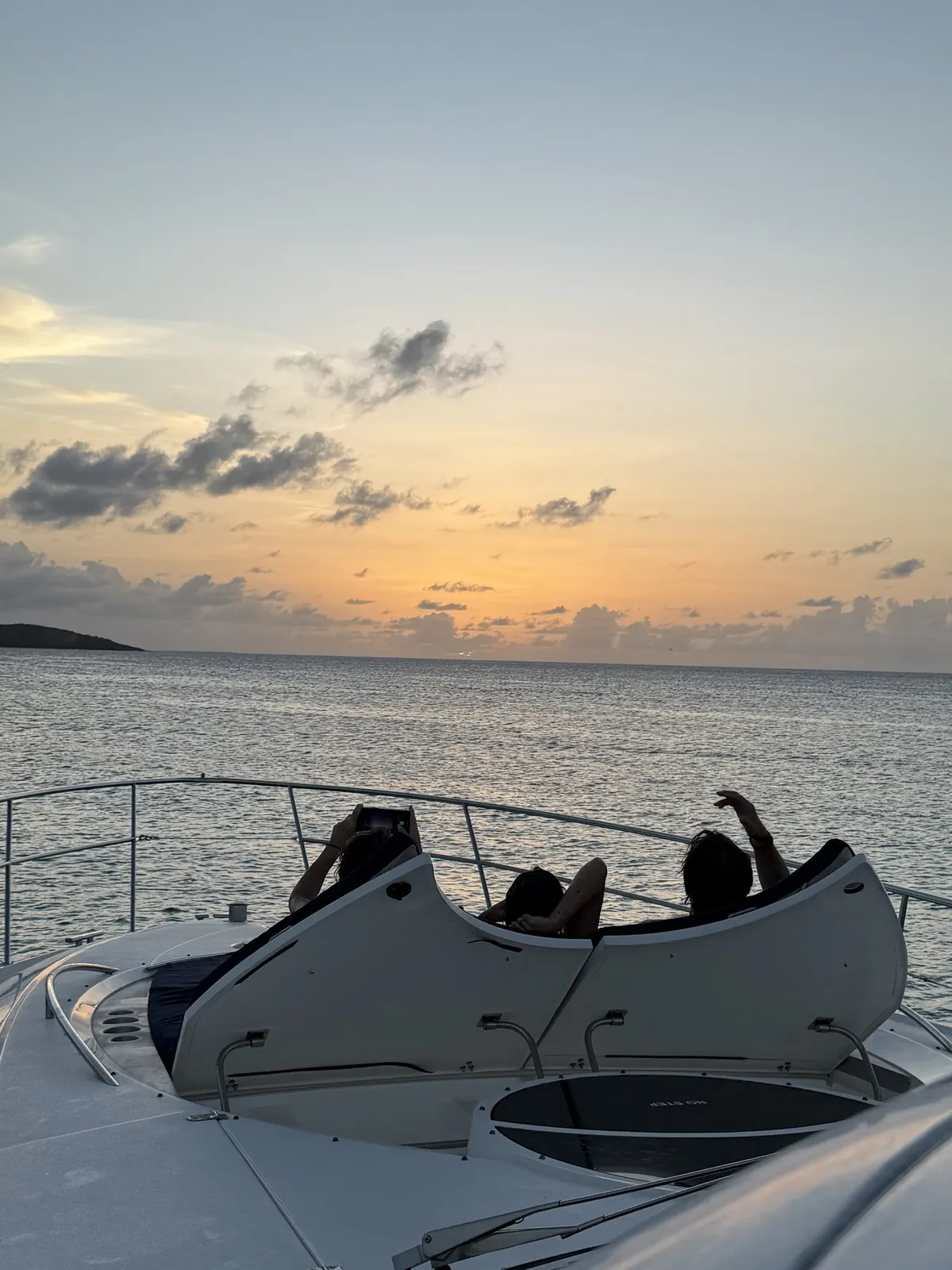 Sunset over the Caribbean from a private boat charter Puerto Rico