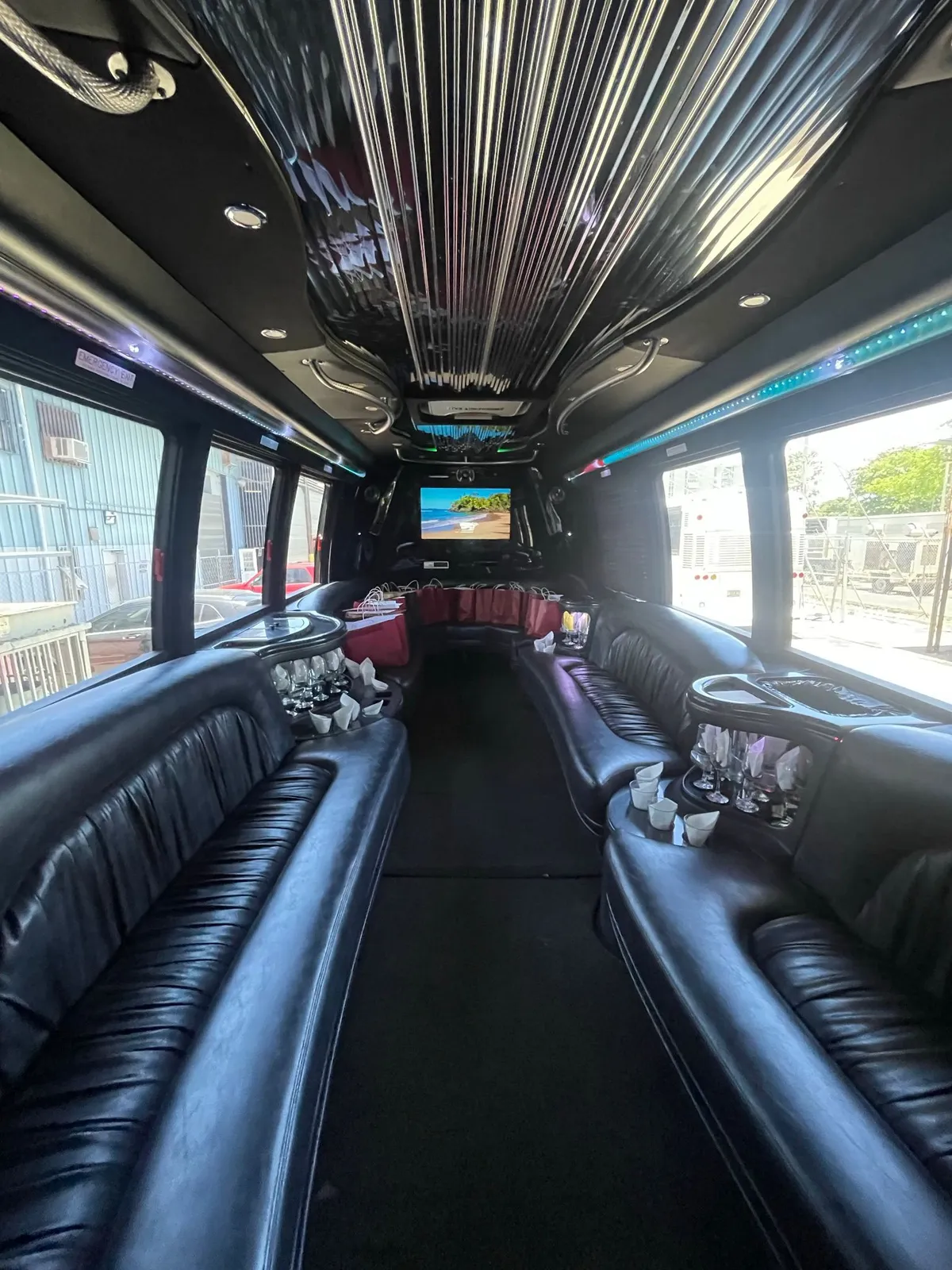 Limo party bus option for group transportation to Fajardo Marina, Puerto Rico